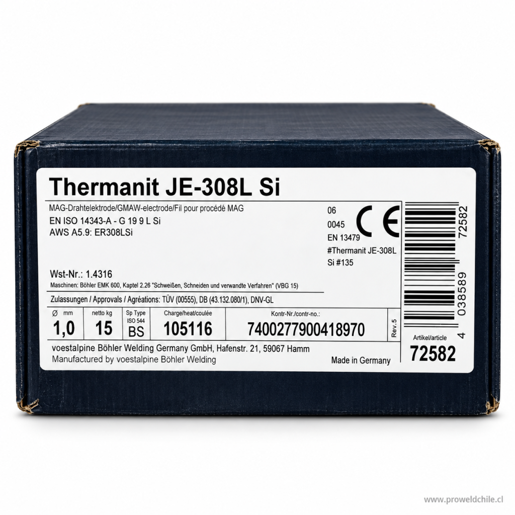 Alambre MIG/MAG Thermanit JE-308L Si — vista del producto