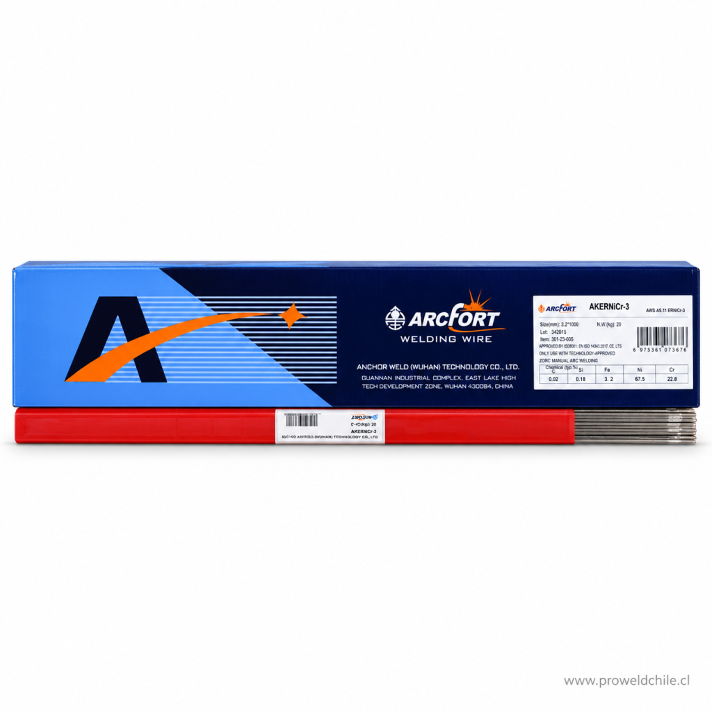 Aporte TIG ArcFort NiCro ERNiCr-3 — vista del producto