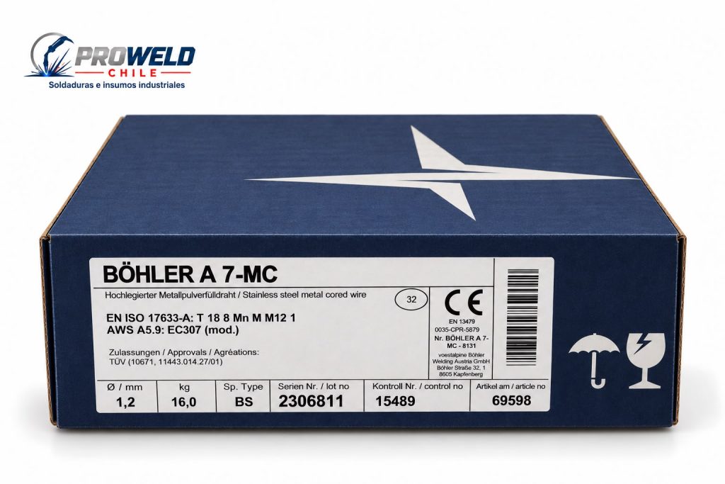 Alambre Böhler A 7-MC MCW 1,2 mm | Núcleo Metálico EC307