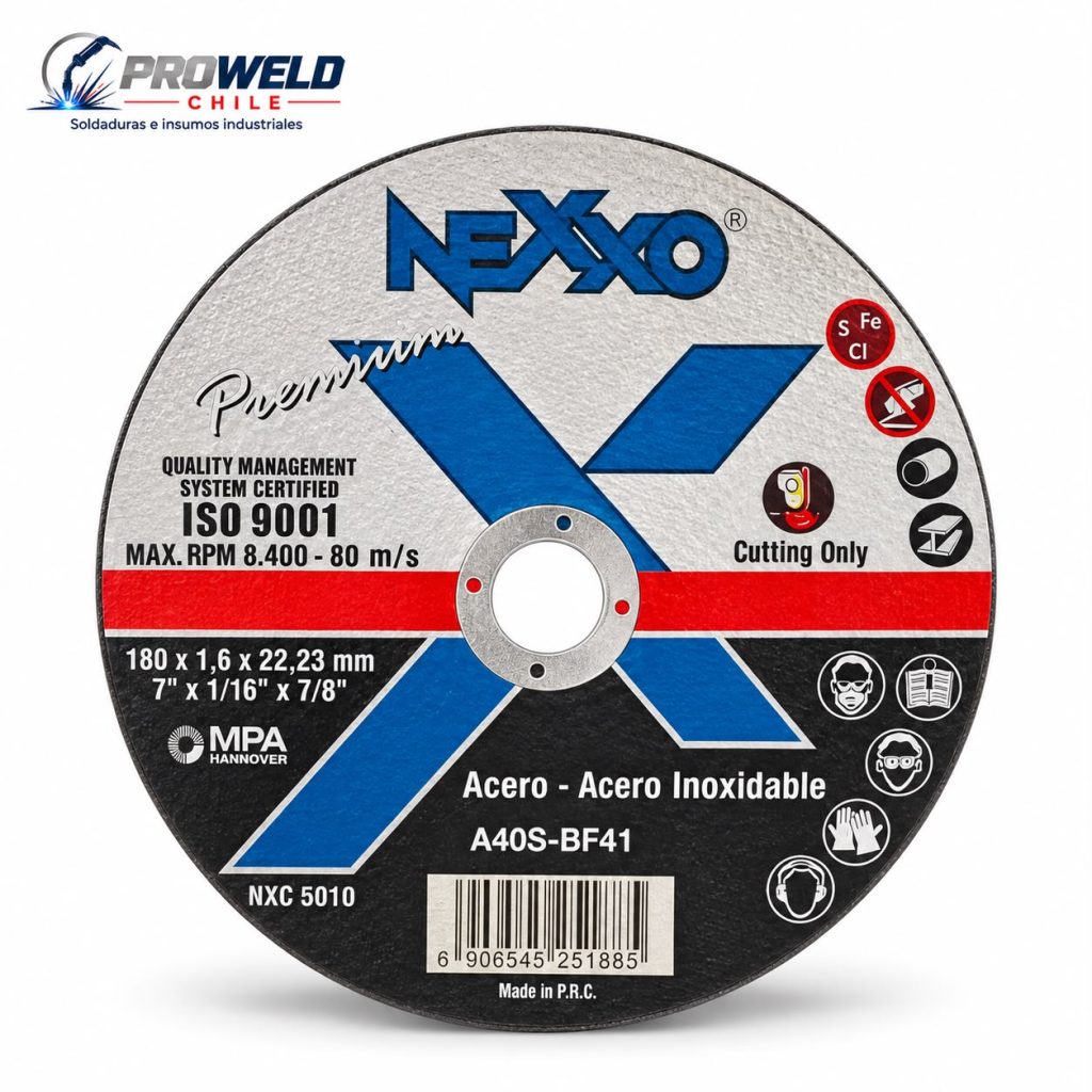 Disco de Corte Nexxo Premium 180 x 1,6 mm para Acero e Inox