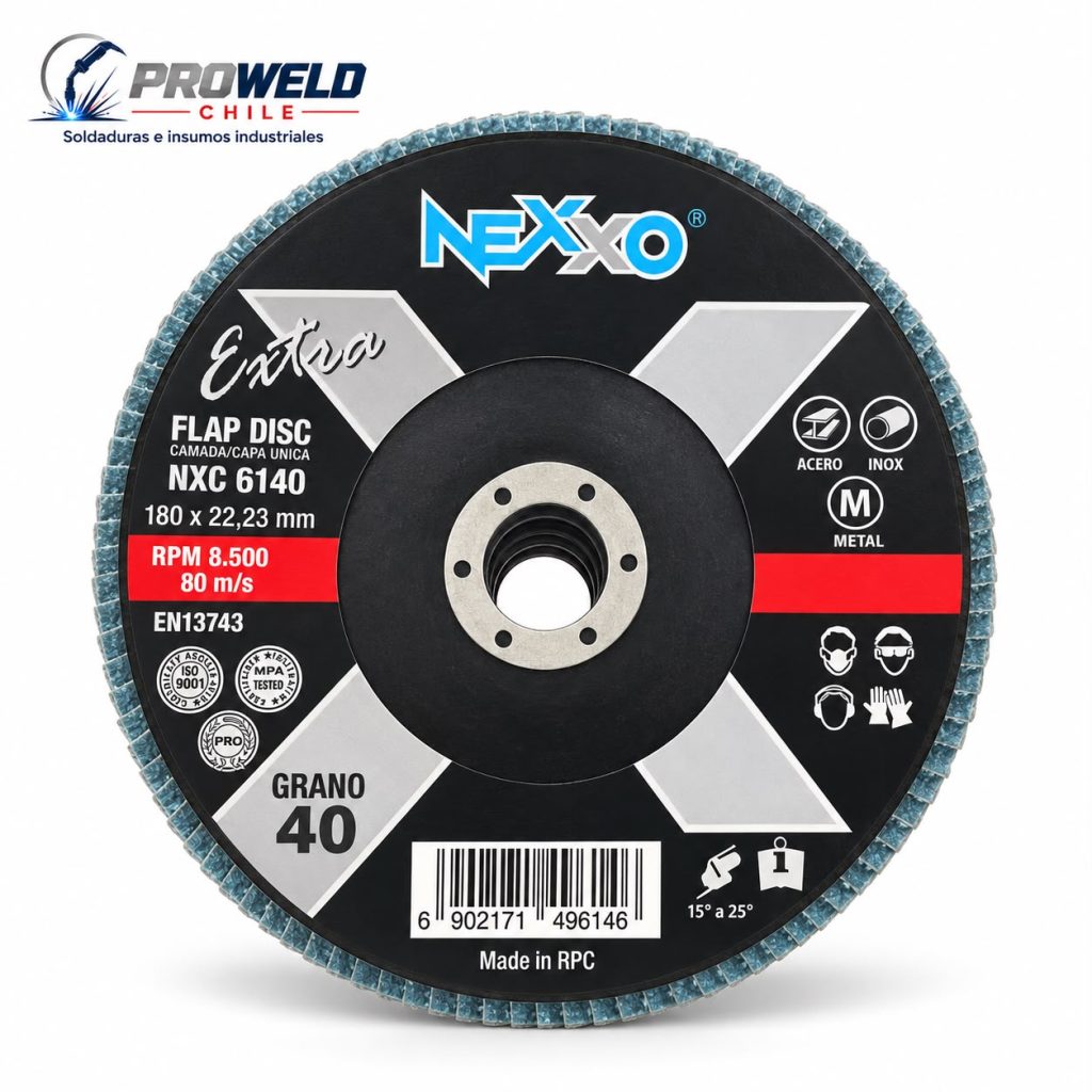 Disco Flap Nexxo 180 x 22,23 mm Grano 40 para Acero e Inox