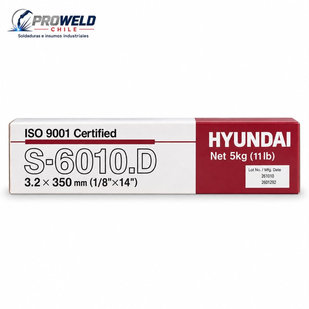 Electrodo Hyundai S-6010.D E6010 3.2 mm para Tuberías